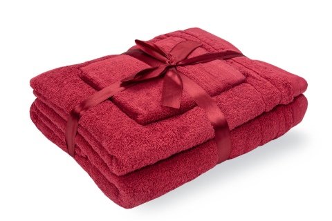 Set prosoape bumbac Somnart, 600gsm, de fata 50x90 cm + de corp 70x140 + de maini 30x50 cm - bordeaux [1]