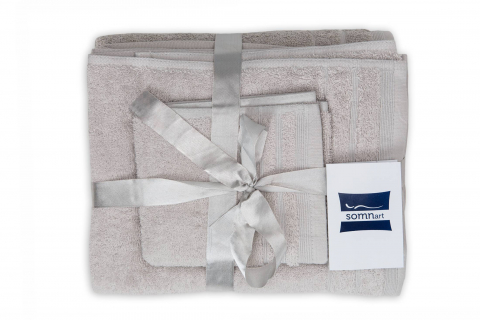 Set prosoape bumbac Somnart, 600gsm, de fata 50x90 cm + de corp 70x140 + de maini 30x50 cm, gri [1]