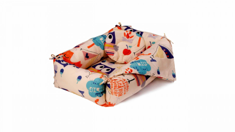 Mama si copilul - Set reductor bebe nest + paturica + pernuta pentru formarea capului bebelusului SomnArt, model bufnite, Crem