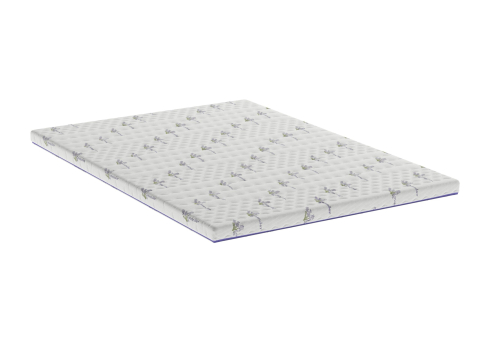 Toppere saltea - Topper cu spuma poliuretanica Superconfort Lavant 7 Zone 90x200, husa detasabila si lavabila, tratament lavanda, fermitate medie