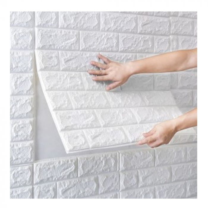 Panou de perete 3D Autoadeziv - cărămidă albă 70x77 cm [1]