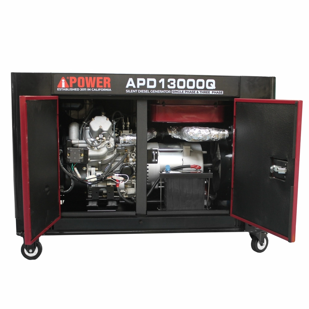 AiPower APD13000Q Generator insonorizat, 11kW 230/400V, Diesel, pornire electrica, ATS inclus [5]