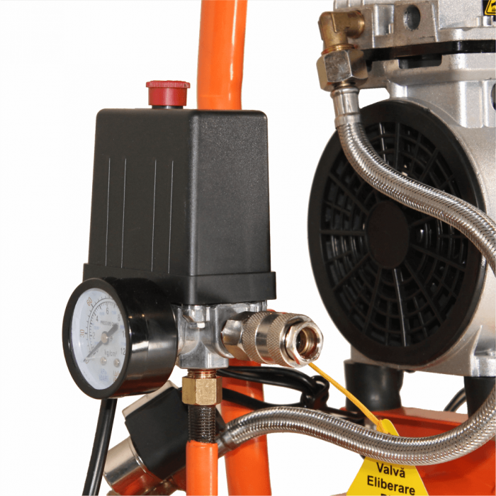 BISONTE SC008-009 Compresor aer cu piston fara ulei 9L, debit aer 94 l/min, 8 bar [4]
