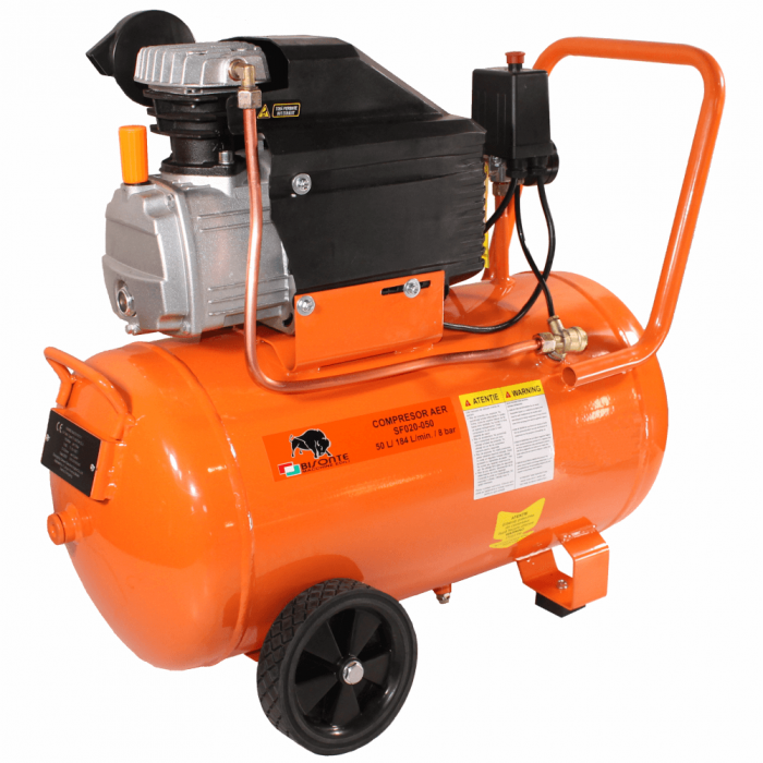 BISONTE SF020-050 Compresor aer 50L, debit aer 187 l/min [2]