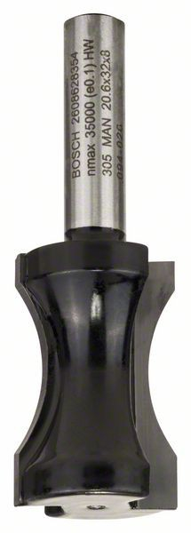 Bosch Freza de semibara, 8mm, R1 18.3mm, D 20.6mm, L 32mm, G 63.5mm 8mm, R1 18.3 [2]