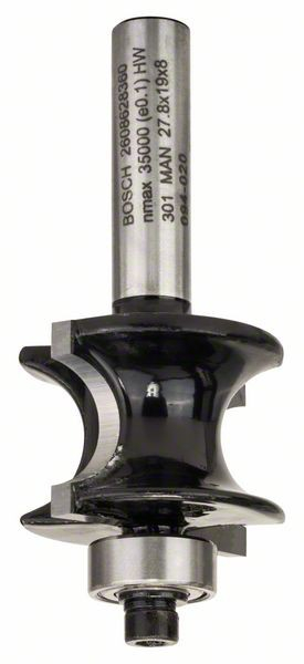 Bosch Freza de semibara cu rulment de ghidare, 8mm, R1 6mm, L 19mm, G 63mm 8mm, R [1]