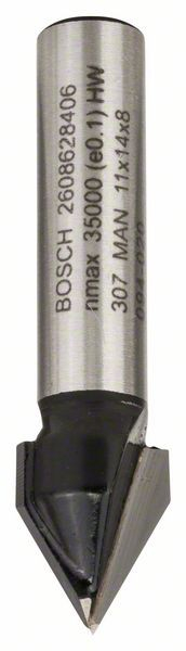 Bosch Freza pentru canal in V, 8mm, D1 11mm, L 14mm, G 45mm, 60° 8mm, D1 11mm, [2]