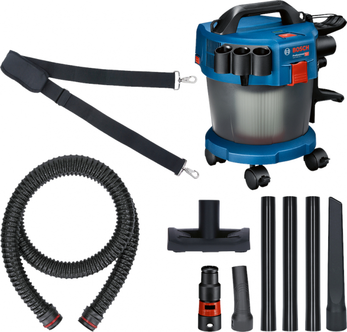 Bosch GAS 18V-10 L Premium (Solo) Aspirator 18V fara acumulator in set, 10L, 115mbari, umed si uscat + Set 4 roti [1]