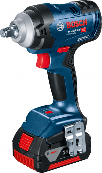 Bosch GDS 18V-400 Surubelnita cu impact brushless 18V + 2 acumulatori Li-Ion, 2Ah si 5Ah, 400Nm + Valiza + GSB 18V-50 Masina de gaurit cu percutie brushless, Li-Ion, 50Nm [2]