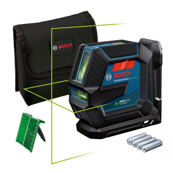 Bosch GLL 2-15 G + LB 10 Nivela laser cu linii verzi (15 m) + Suport universal [1]