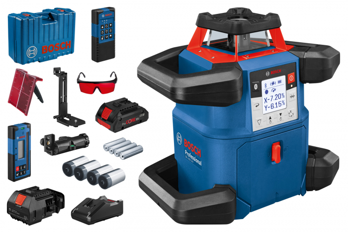 Bosch GRL 600 CHV + LR 60 + RC 6 Nivela laser rotativa orizontal/vertical (600 m) + Receptor si telecomanda [2]