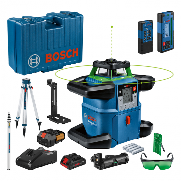 Bosch GRL 650 CHVG Nivela laser rotativa cu laser VERDE (650 m) + Receptor si telecomanda + BT 170 Trepied + GR 500 Rigla [2]