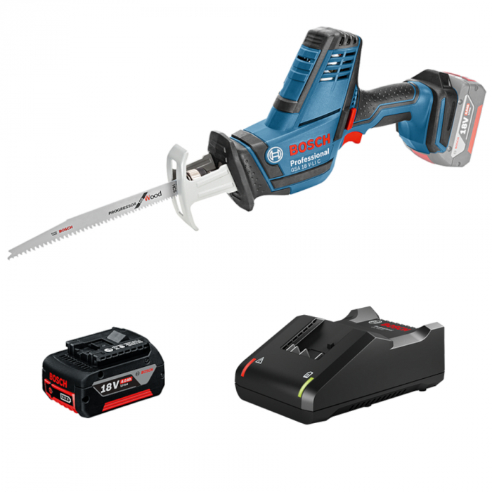 Bosch GSA 18V-LI C Ferastrau sabie 200mm + acumulator GBA 18V + incarcator rapid GAL 18V-40 [1]