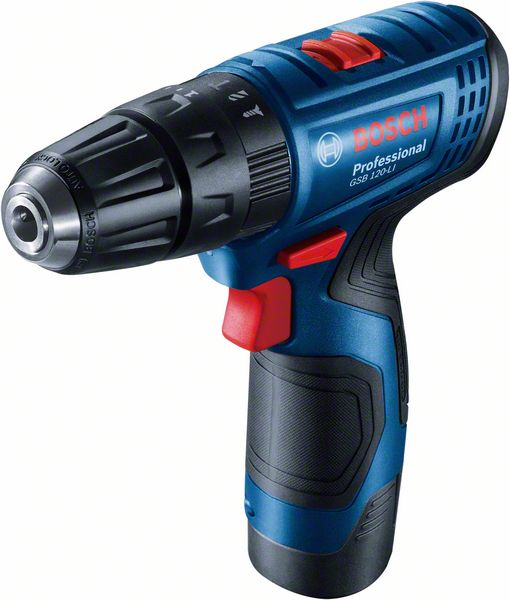 Bosch GSB 120-LI Masina de gaurit cu percutie cu acumulator + 2 x Acumulatori GBA 12V 2.0Ah + Incarcator GAL 1210 CV Professional + Valiza Profesionala [1]