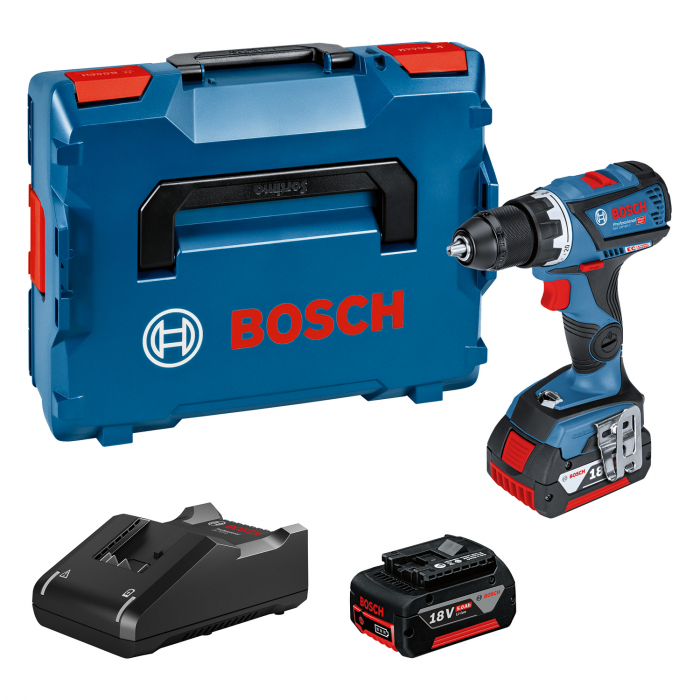 Bosch GSR 18V-60 C Masina de gaurit si insurubat brushless cu 2 acumulatori Li-Ion, 5Ah, 60Nm + L-Boxx [1]