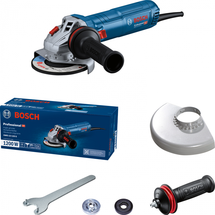 Bosch GWS 12-125S Polizor unghiular D125mm, M14, 1200W + maner suplimentar [1]