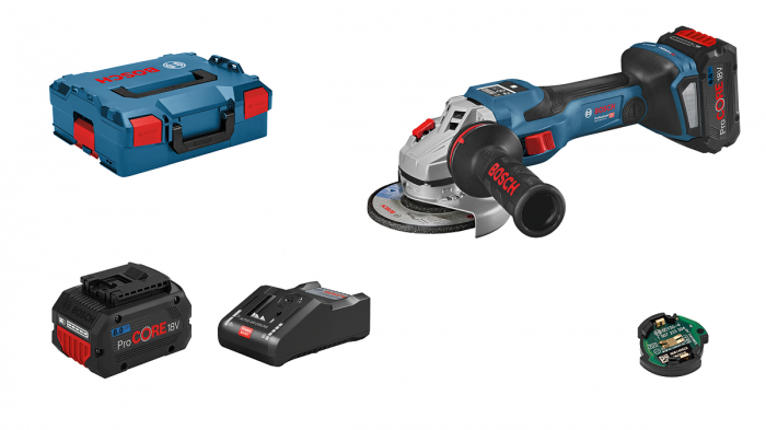 Bosch GWS 18V-15 SC Polizor unghiular cu regulator brushless Biturbo, cu 2 acumulatori ProCore Li-Ion, 8Ah, diametru disc 125 mm + L-BOXX Diametru disc 125 mm [1]
