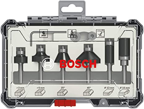 Bosch Set 6 freze de profilat canturi, frezare coplanară si refecare, tija 6mm [2]