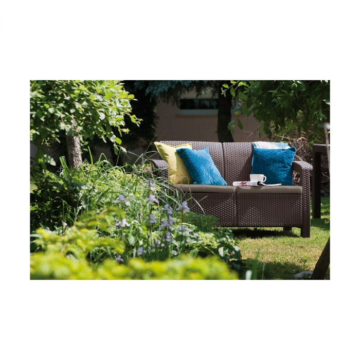 Canapea de gradina CORFU II LOVE SEAT Maro/Gri-Taupe [2]