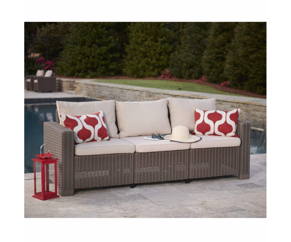 Canapea exterior cu 3 locuri Keter, California Cappuccino [5]