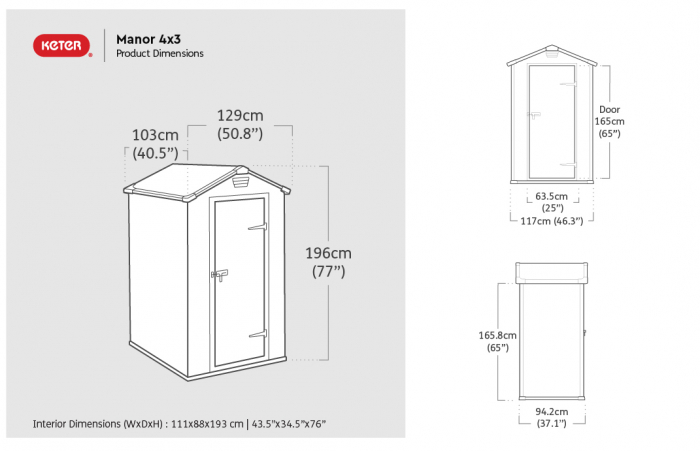 Casuta de gradina, Keter, Manor 4x3 Bej / Maro [6]
