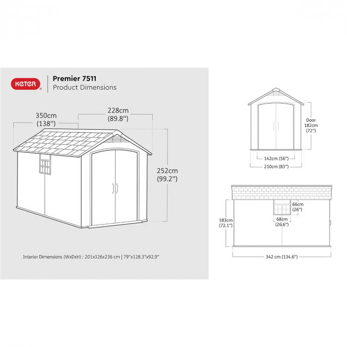 Casuta de gradina, Keter, Premier 7511 Gri / antracit [7]
