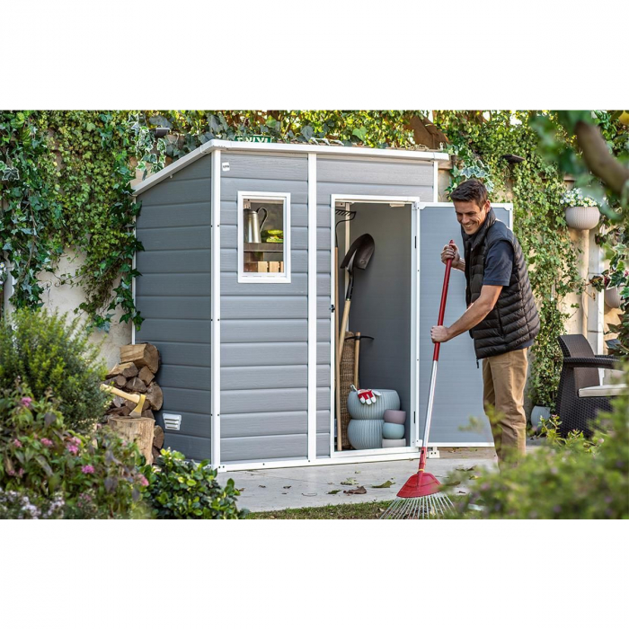 Casuta de  gradina, Manor 6x4 pent, Keter, Gri-Alb [2]
