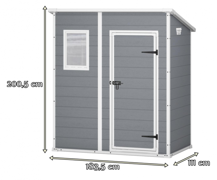 Casuta de  gradina, Manor 6x4 pent, Keter, Gri-Alb [6]