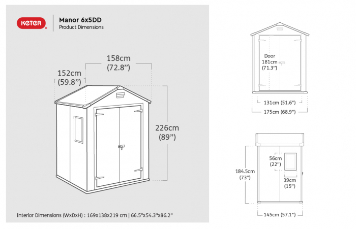 Casuta De Gradina MANOR 6x5 DD Bej [7]