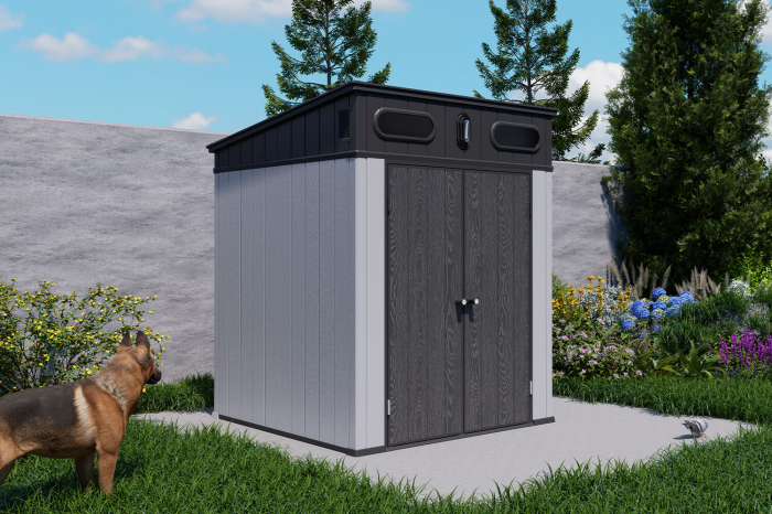 Casuta de gradina SIRIUS PENT, 6x6 Gri [9]