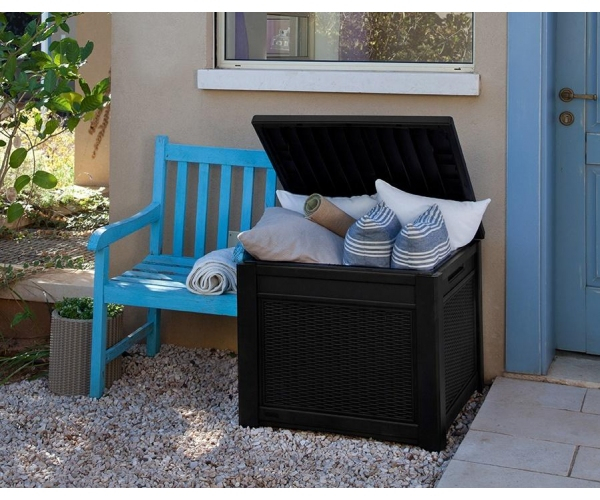 Cutie depozitare tip masuta, Cube rattan 208 L, grafit [2]