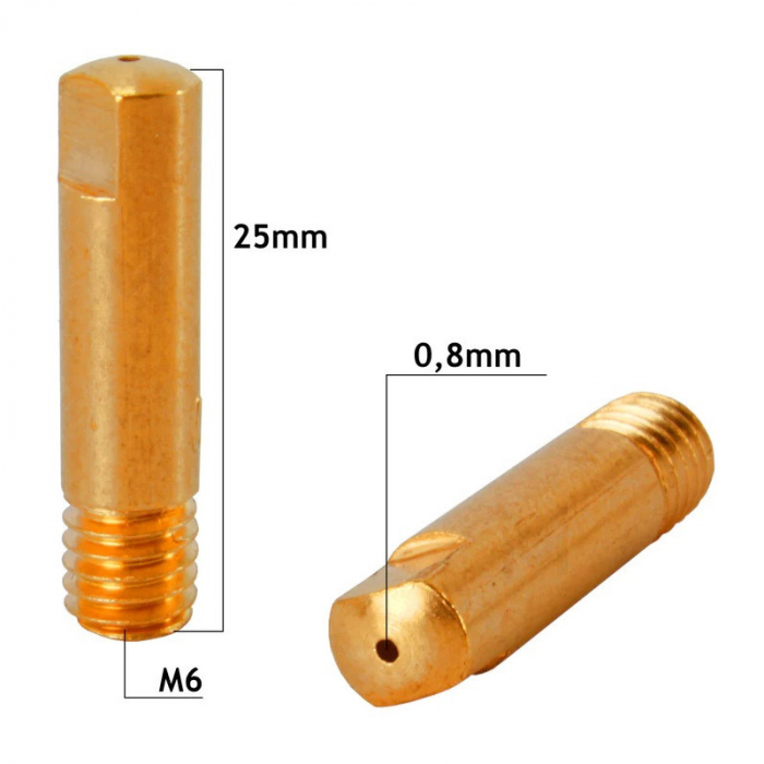 Duza de contact sarma de otel 0.8 mm , M6 x 25 mm [2]