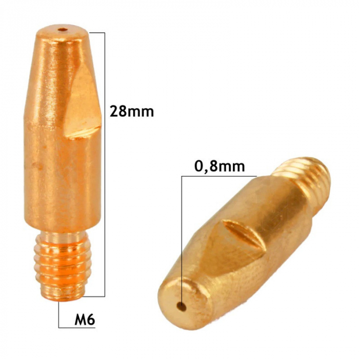 Duza de contact sarma de otel 0.8 mm, M6 x 28 mm [2]