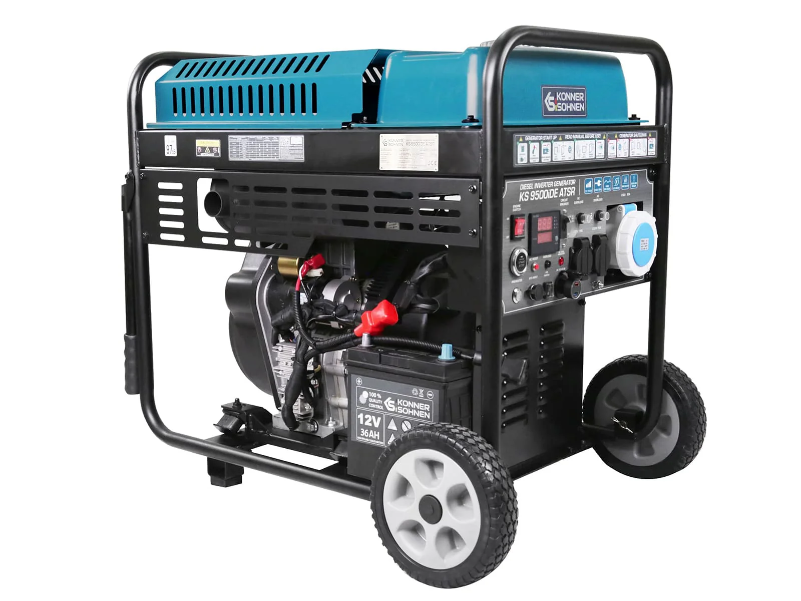 Konner & Sohnen KS 9500iDЕ ATSR Generator digital invertor 10.0kW, 230V, Diesel, pornire electrica [7]