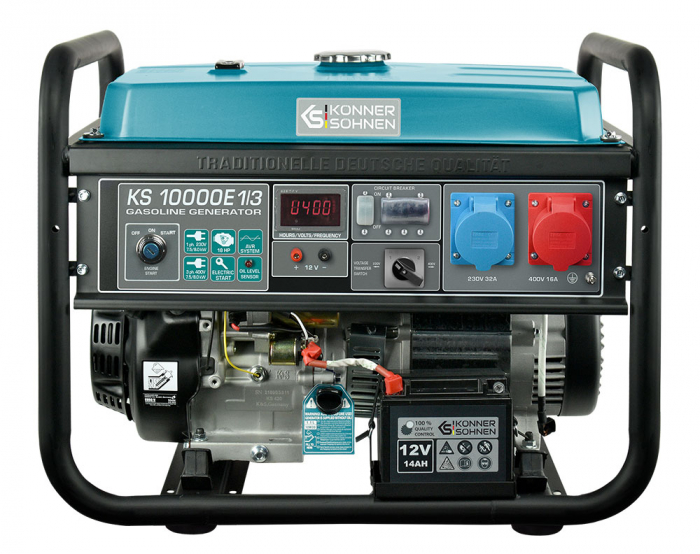 Konner & Sohnen KS 10000E 1/3 Generator de curent, 8.0 kW, 230/400V, benzina, pornire electrica [1]