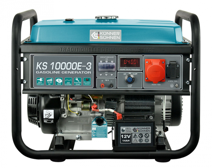 Konner & Sohnen KS 10000E-3 Generator de curent 8.0 kW, 400V, AVR, benzina, pornire electrica [1]