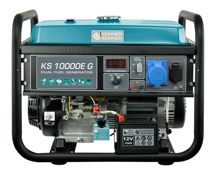 Konner & Sohnen KS 10000E G Generator de curent 8 kW, 230V, AVR, GPL/benzina, pornire electrica [2]