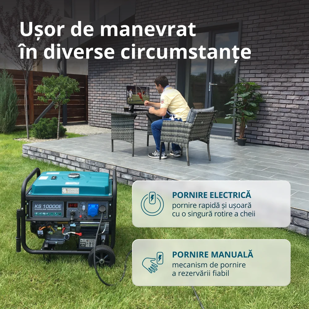 Konner & Sohnen KS 10000E Generator de curent 8.0 kW, 230V, AVR, benzina, pornire electrica [6]