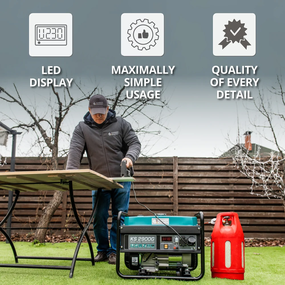 Konner & Sohnen KS 2900G Generator de curent 2.9 kW, 230V, AVR, GPL/benzina, pornire manuala [10]