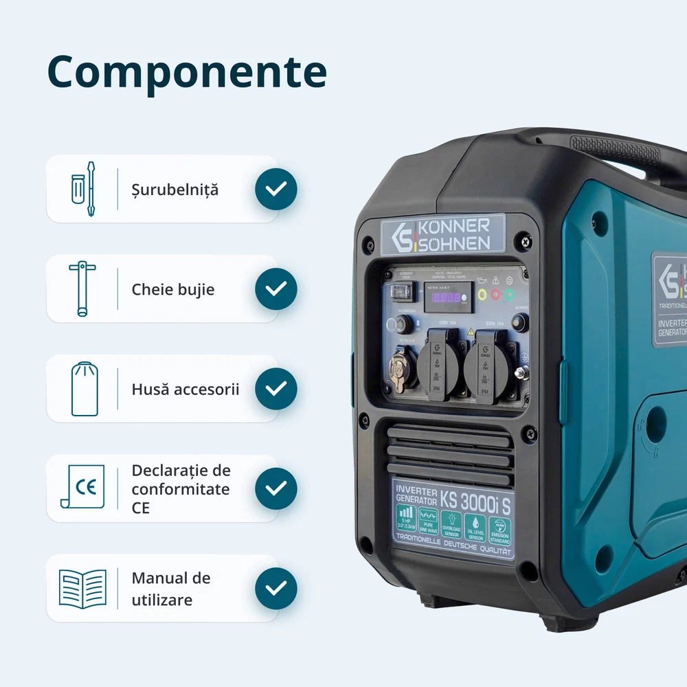 Konner & Sohnen KS 3000i S Generator digital invertor 3.3kW, monofazat, benzina [10]