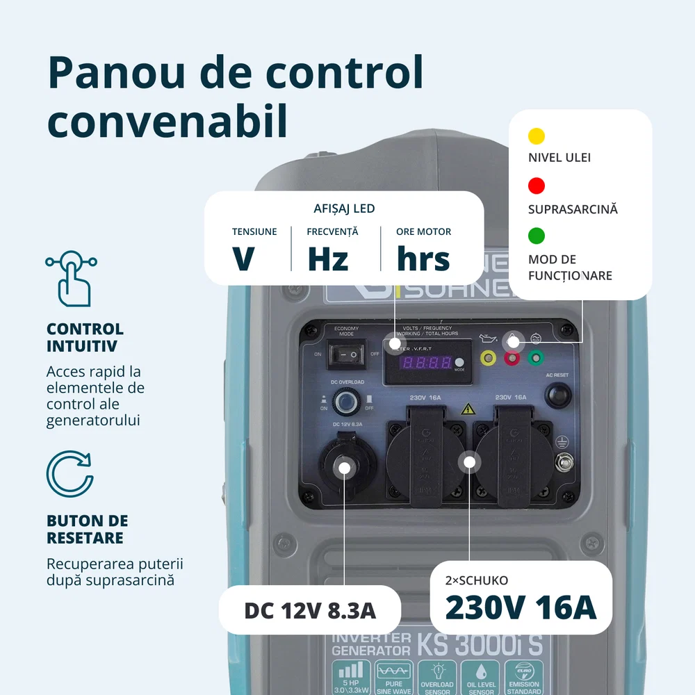Konner & Sohnen KS 3000i S Generator digital invertor 3.3kW, monofazat, benzina [9]