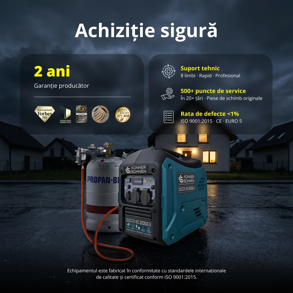 Konner & Sohnen KS 3000iG S Generator digital invertor 3.3kW, monofazat, GPL/benzina [13]