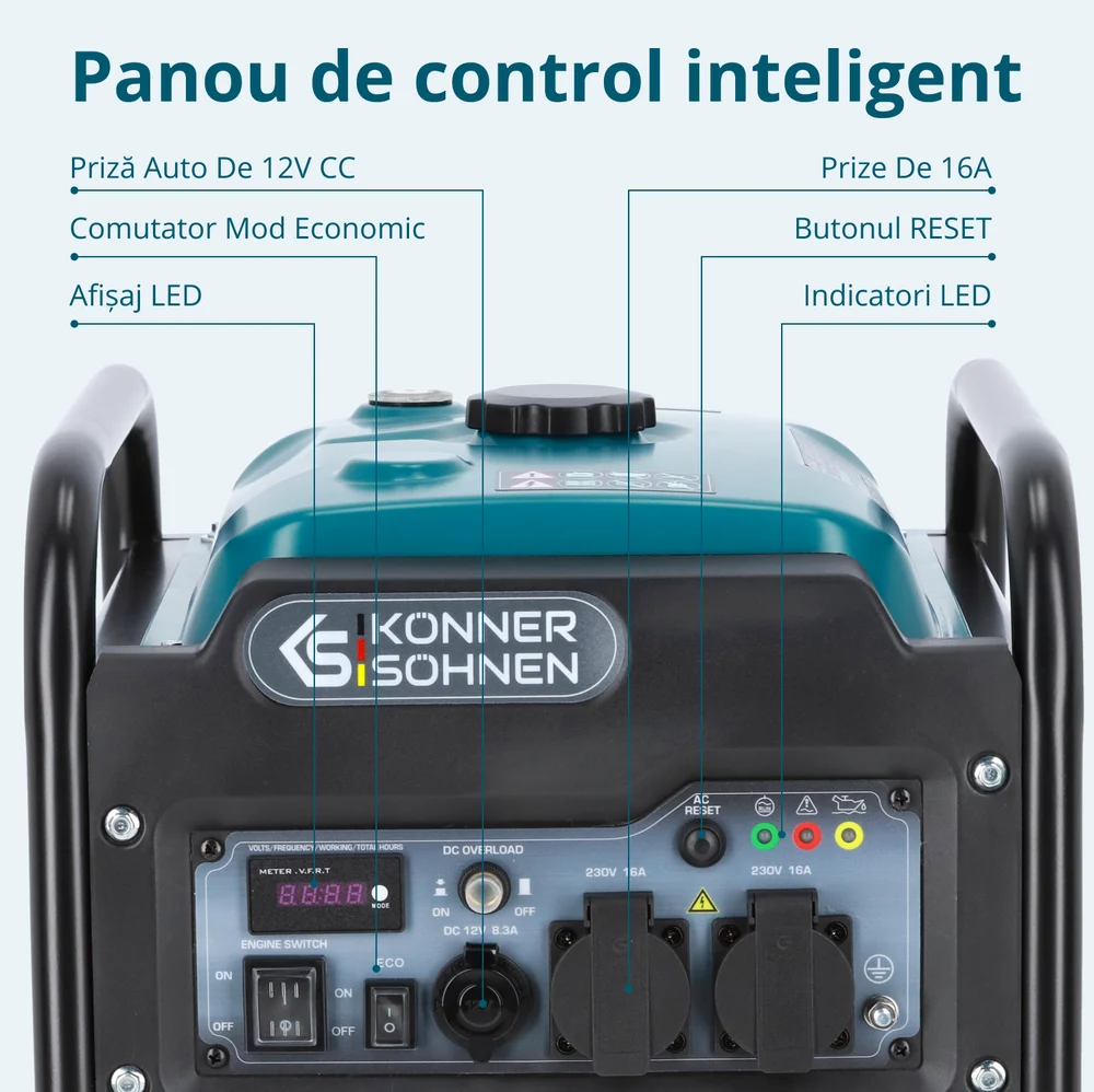 Konner & Sohnen KS 3300i Generator digital invertor 3.1kW, monofazat, benzina [10]