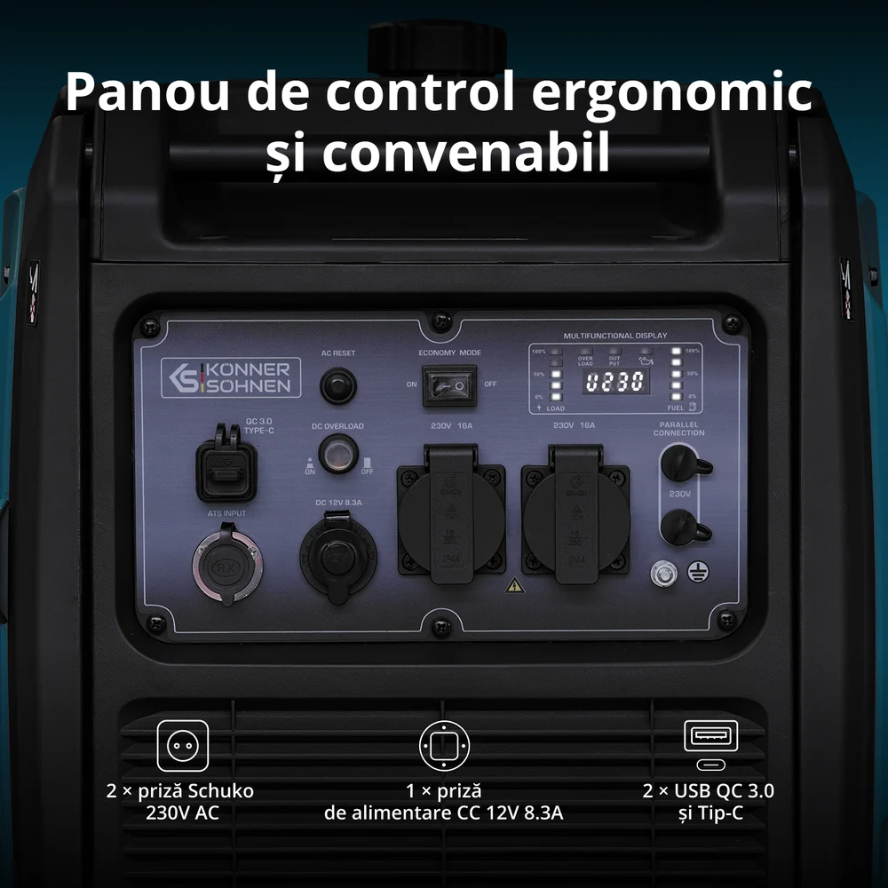 Konner & Sohnen KS 4000iE S Generator digital invertor 4.0kW, monofazat, benzina [6]