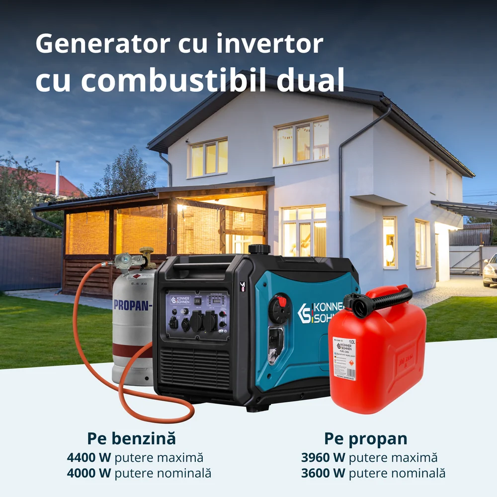 Konner & Sohnen KS 4000iEG S Generator digital invertor 4.4kW, monofazat, GPL/benzina [2]