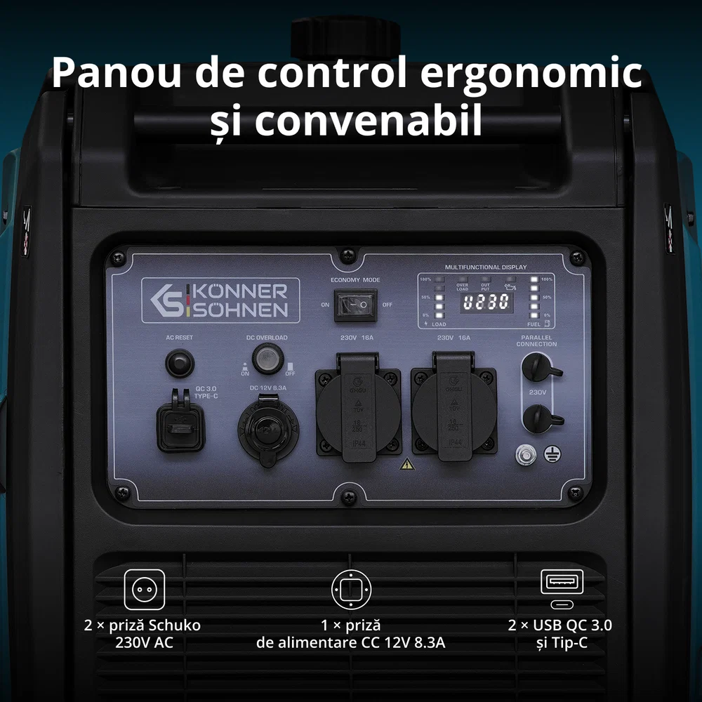 Konner & Sohnen KS 4000iEG S Generator digital invertor 4.4kW, monofazat, GPL/benzina [5]