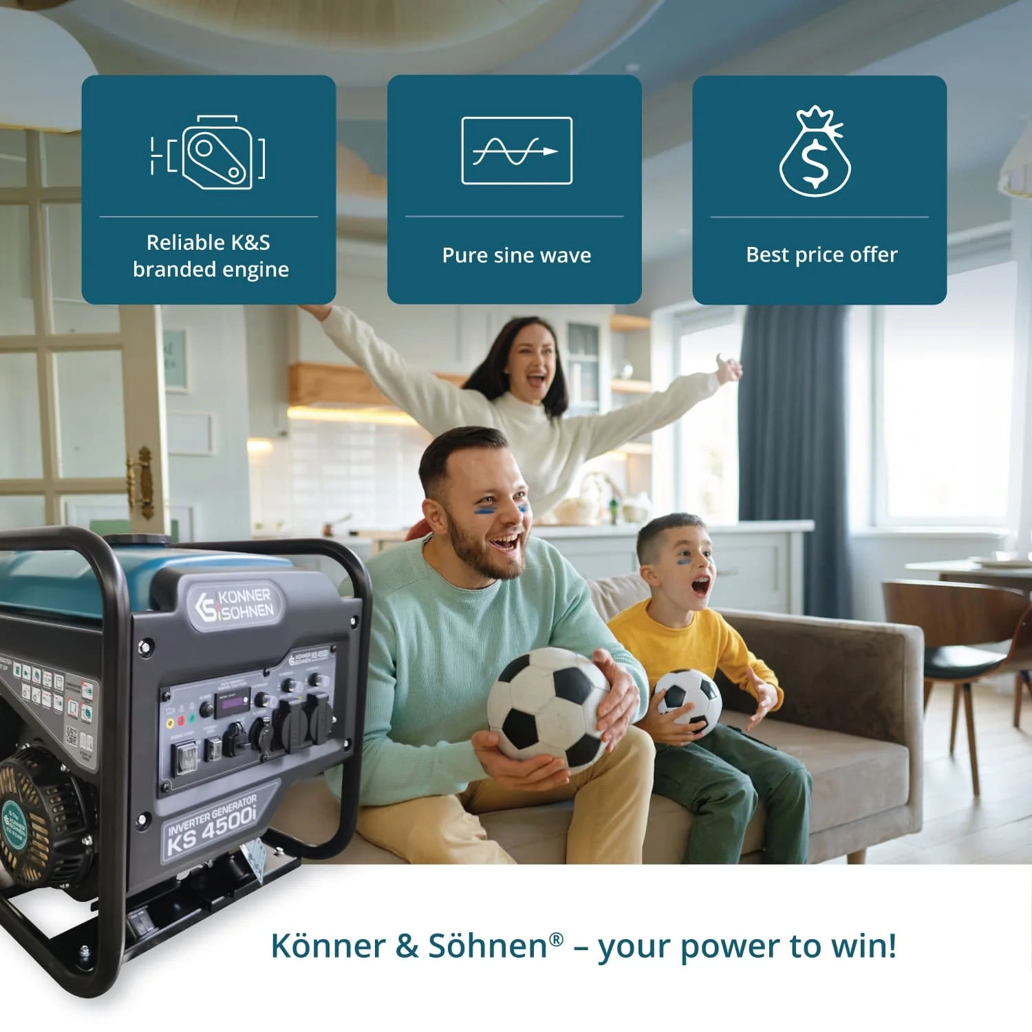 Konner & Sohnen KS 4500i Generator digital invertor 4.5kW, monofazat, benzina [7]