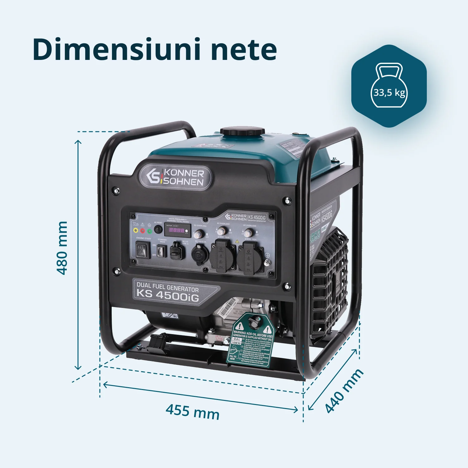 Konner & Sohnen KS 4500iG Generator digital invertor 4.5kW, monofazat, GPL/benzina [13]
