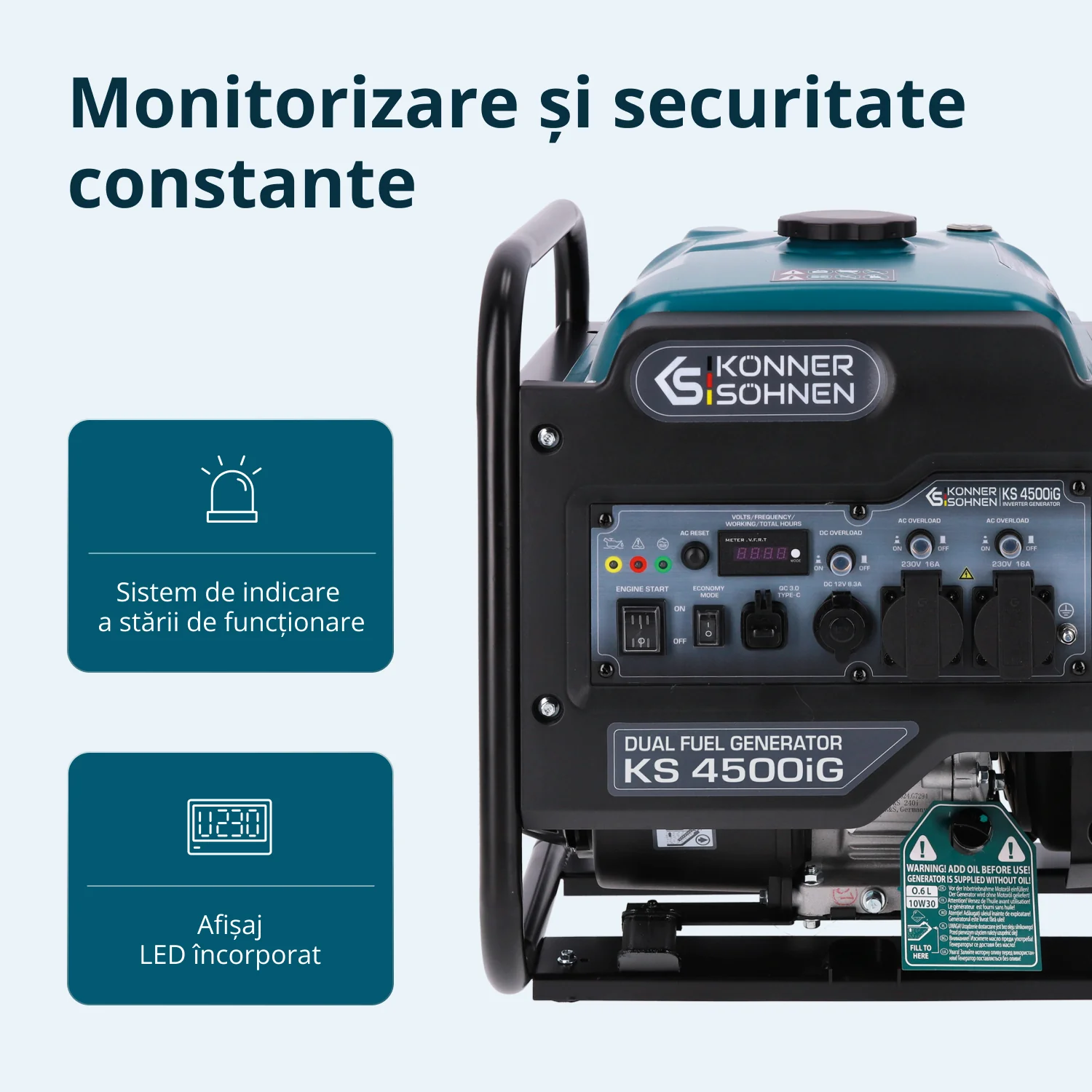 Konner & Sohnen KS 4500iG Generator digital invertor 4.5kW, monofazat, GPL/benzina [11]