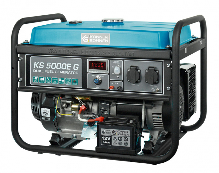 Konner & Sohnen KS 5000E G Generator de curent 4.5 kW, 230V, AVR, GPL/benzina, pornire electrica [3]